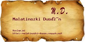 Malatinszki Dusán névjegykártya